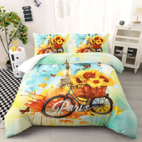 Ensembles de couette 3 pièces de conception de tournesol d'impression 3D de n'importe quel logo personnalisé en gros