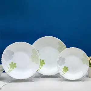 Peças de almofadas de opala resistente ao calor, conjunto de 16 peças com placa para pratos, louças, opala e tigela, conjunto de louças para bolo, opala, vidro