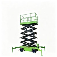 Plateforme de travail élévatrice portable à ciseaux, électrique hydraulique, pour charges lourdes, montée sur remorque, avec stabilisateurs en acier