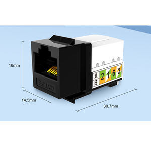 เอนแมน RJ45 Cat5E Cat6 ขั้วต่อเคาน์เตอร์แบบเจาะรู สีขาว ไม่มีฉนวน โมดูลอีเธอร์เน็ต <span class=keywords><strong>KU8</strong></span> ตัวเรือนพีซี - Product Image 6
