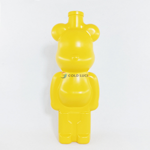 Botellas de licor de bebida de vidrio con forma de oso violento, botella de vidrio amarilla con tapón de corcho - Product Image 1