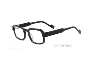 Gafas Cuadradas Minimalistas Estilo Urbano con Bloques de Color, Monturas Grandes Elegantes y <span class=keywords><strong>Maduras</strong></span> que Hacen que el Rostro se Vea Más Pequeño - Product Image 3