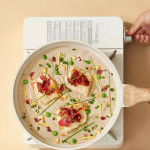 Cocina doméstica de 20/24/28cm, estufa de gas de inducción saludable, sartén para carne, Wok Sartenes para freír, sartén de granito de piedra médica antiadherente - Product Image 2