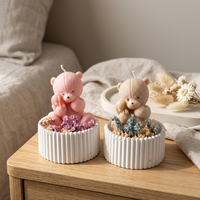 Bougie parfumée en cire de soja naturelle Teddy Bear, couleur personnalisée, petite production, aromathérapie, cadeau, décoration, bougie originale à vendre