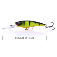 Leurre de pêche artificiel de haute qualité, 9 cm, 8 g, en plastique dur, pour eau douce et eau salée, Jerkbait Minnow coulant