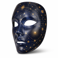 Masque facial complet en plastique personnalisé avec motif du zodiaque céleste, accessoire de costume pour adulte pour Halloween et soirées cosplay