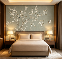Papier peint mural floral et d'animaux de style chinoiserie vintage chinois, papier peint amovible personnalisé pour salon, chambre à coucher, hôtel, décoration murale intérieure