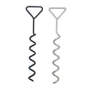 Piquet de tente en spirale à tête triangulaire, ancre de camping en métal pour l'extérieur, 40 cm, fixateur léger - Product Image 1