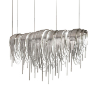 Chaîne personnalisée en aluminium, lustre à franges en macramé, fournisseur de projet d'éclairage de salon et de salle à manger