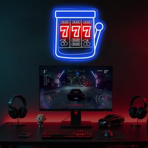 Enseigne néon LED '<span class=keywords><strong>Machine</strong></span> à <span class=keywords><strong>sous</strong></span>' pour Bar, Salle de jeux, Cave de l'homme, <span class=keywords><strong>Casino</strong></span>, Club de poker, Décoration de fête - Product Image 1