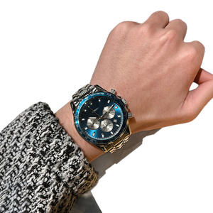 AIMANA, reloj de pulsera de moda luminoso de cristal de 22mm con correa de acero inoxidable de aleación de cuarzo multifuncional suizo para hombre, venta al por mayor - Product Image 5