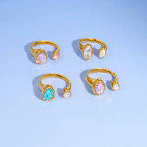 NUEVA PENDIENTE DE PULSERA BOHO DE VERANO CON ZIRCÓN EN FORMA DE LÁGRIMA, ESTILO MAR EGEO, Dazan INS, Chapado en Oro de 18k, Acero Inoxidable, Joyería para Mujer - Product Image 6