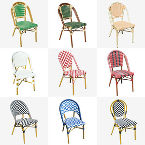 Style moderne Balcon extérieur Loisirs Chaise en rotin Dossier Simple <span class=keywords><strong>Table</strong></span> française Internet Café Ensemble de chaises Style français Imperméable - Product Image 3