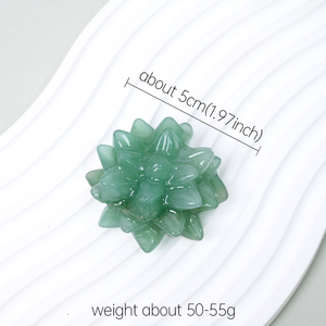 Venta al por Mayor de Tallados de Cristal Natural Curativo, Flor de Cactus de Aventurina Verde, Decoración de Cristal para Regalo - Product Image 2