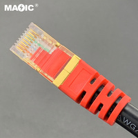 Kabel Ethernet Kucing 7 Kaki 100 MHz, Kabel LAN RJ45 10 Gigabit 600MHz Tugas Berat Magelei 26AWG