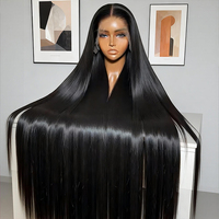 Perruque SDD en cheveux naturels vietnamiens bruts, ultra-lisses, avec frontal en dentelle suisse HD, double densité, cuticules alignées