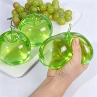 Jouet Squishy Transparent en Maltose Pomme, Doux et à Rebond Lent, Jouet Anti-Stress à Presser en Forme de Fruit pour Enfants et Adultes, Cadeau de Fêtes