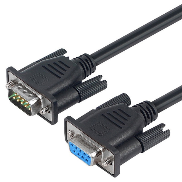 Factory Wholesale Price Black 0.5m/1m/1.5m/3m/5m/10m M-F M-M F-F Serial Cable DB9 Rs232 Round Wire 9 Pin Serial Port Cable