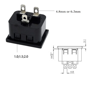 20A 250V <strong>AC</strong> IEC320 3pin Panel Mounting <strong>Snap</strong> <strong>in</strong> C20 <strong>Socket</strong> - Product Image 5