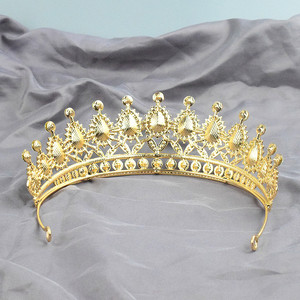 Vente en gros d'accessoires pour cheveux de mariée couronne d'anniversaire baroque colorée couronne de cheveux en strass AB - Product Image 3