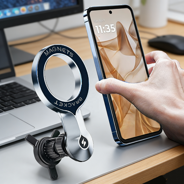 New 360 Rotation Adjustable Magnetic Plastic Mount Phone Holder Suction Cup Base Quick Release Folding Portable