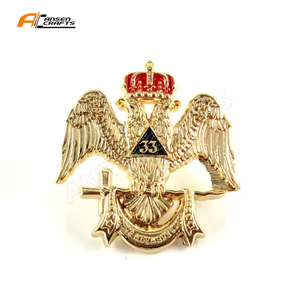 Pin de Solapa Masónico de Doble Corona de Águilas de <span class=keywords><strong>33</strong></span> <span class=keywords><strong>Grados</strong></span>, Insignia Masónica, Insignia de Francmasonería - Product Image 4