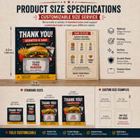 Cartes à gratter personnalisées avec impression couleur, remerciement, promotion pour restaurants de restauration rapide, cartes à gratter gagnantes en gros