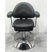Chaise de casino pliable de luxe YH noire avec accoudoirs et pieds en acier inoxydable pour le poker texan, les jeux de casino et le divertissement