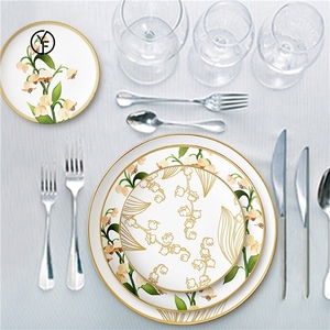 Hot Sale Porcelain <b>Dinner</b> <b>Sets</b> Serving Plate Round Custom Gold Line Flower <b>Dinner</b> Wedding Luxury Fine <b>Bone</b> <b>China</b> Dinnerware <b>Set</b> - Product Image 2