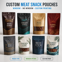 Bolsa Transparente Personalizada para Snacks de Carne, Impresa, de Alta Barrera, a Prueba de Humedad, Resellable, para Carne Seca de Res y Pollo, Venta al por Menor Tropical
