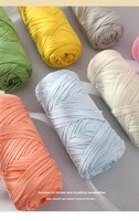 Grands rouleaux de bandes de tissu teint en polyester/coton à haute élasticité pour tricot à la main, pantoufles, paniers de rangement, artisanat DIY