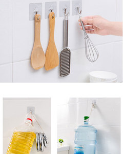 Gancio Adesivo in Plastica Trasparente, Gancio da Parete Resistente, Gancio in Acciaio Inossidabile <span class=keywords><strong>per</strong></span> Bagno e <span class=keywords><strong>Cucina</strong></span> - Product Image 6