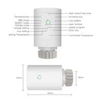 Válvula Termostática Inteligente Programable para Radiador Tuya ZigBee 3.0, Controlador de Temperatura con Control por Voz de Alexa