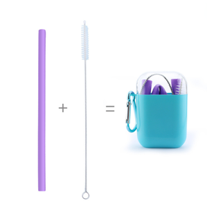 Hot Selling Portable Collapsible Silicone <b>Drinking</b> Reusable <b>Straw</b> With Cleaning Brush - Product Image 4
