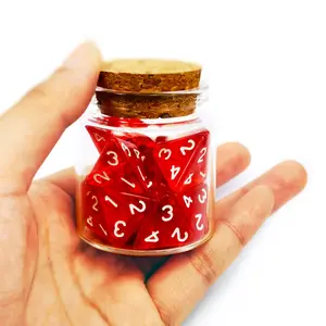 Bescon dés rouges transparents de taille Standard 20 pièces bouteille de Potion de guérison, 20 pièces D4 Potion de santé donjons et Dragons accessoire