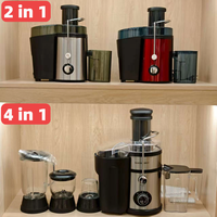 Extracteur de jus de canne à sucre électrique commercial OEM/ODM, mélangeur multifonctionnel à lames lentes, presse-agrumes lent, mixeur 4 en 1