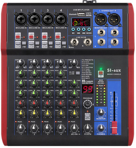 Console audio professionnelle SI DI DSP 4/6/8 canaux avec effets intégrés, USB, Bluetooth, moniteur, entrées XLR pour spectacles en extérieur - Product Image 5