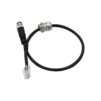 Conector Industrial RJ45 con Cable y Conector Recto de 4 Pines con Código D M12, Resistente al Agua IP67