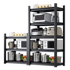 Angle Steel Black Shelf <b>Rack</b> Floor Warehouse Balcony Household Multi-layer Iron Shelf Supermarket Display <b>Rack</b> Storage <b>Rack</b> - Product Image 1