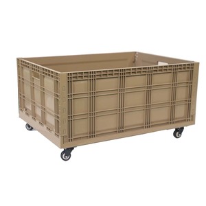 Super Large 150L Moving Turnover Box 820X600X360mm Plastic Crate Folding Storage Basket With Wheels