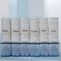 Cartouche filtrante industrielle RoHS de 10 pouces en fil PP 1 micron et filtre à eau multimicron enroulé en fil métallique pour traitement de l'eau, directement de l'usine