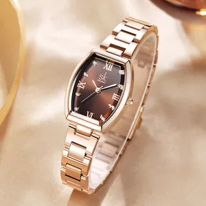 Модные часы в форме бочки для девочек водонепроницаемые с ремешком из нержавеющей стали исключительно от фабрики в Гуанчжоу