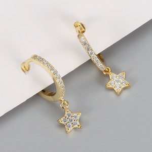 <span class=keywords><strong>Pendientes</strong></span> de Moda, Joyería de Plata de Ley 925, <span class=keywords><strong>Pendientes</strong></span> Colgantes de <span class=keywords><strong>Estrella</strong></span> con Pequeños Diamantes, <span class=keywords><strong>Pendientes</strong></span> de <span class=keywords><strong>Aro</strong></span> para Mujer, Venta al por Mayor - Product Image 2