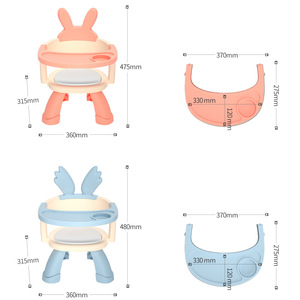 Children's Dining <b>Chair</b> With Tray Plastic 36x31.5x48cm For 1-2 Years Home Use - Product Image 3