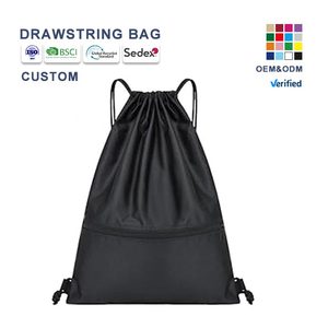 <b>Drawstring</b> <b>Backpack</b> Bulk String Waterproof <b>Backpack</b> Fashion <b>Drawstring</b> Bags Cinch Bag Eco-friendly for Men Women Gym 14 Colors - Product Image 1