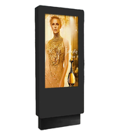 Afficheur numérique extérieur sur pied de 50 pouces, écran LCD simple face, écran tactile anti-reflet pour la libre-service en métro