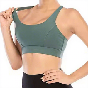 <b>Top</b> Class Striped Scoop Neck <b>Racer</b> <b>back</b> Sports Bra Medium Support Breathable Yoga Active wear Spandex Polyester Sports Bra - Product Image 1