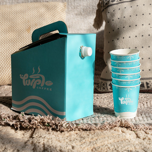 Boîte <span class=keywords><strong>à</strong></span> café isotherme jetable en <span class=keywords><strong>carton</strong></span> kraft pour vente en gros, conteneurs <span class=keywords><strong>à</strong></span> emporter pour boissons, distributeur de boîtes <span class=keywords><strong>à</strong></span> café 96oz (3L) - Product Image 4