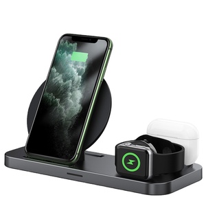 Table de chevet intelligente avec station de recharge sans fil <span class=keywords><strong>pour</strong></span> base de montre écouteur et stylo chargeur rapide sans fil 4 en 1 portable - Product Image 1