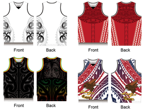 纯原住民澳大利亚新西兰波利尼西亚篮球球衣批发热升华定制徽标印花毛利人涤纶篮球服 - Product Image 2